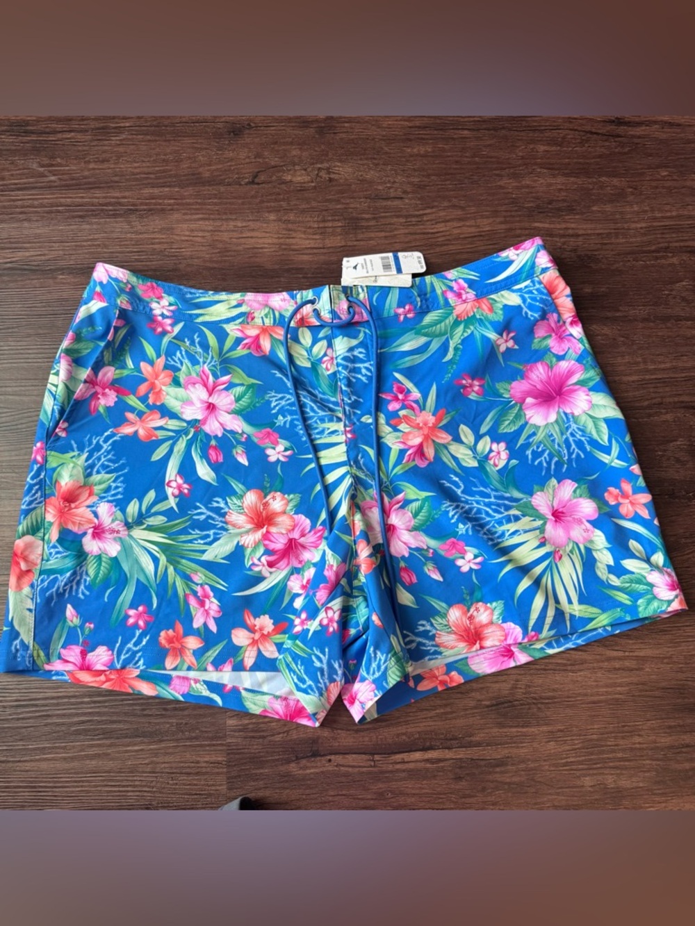 Tommy Bahama Shorts Isola Vita Beach Swim Cover Up Boardshort Blue Floral XL NEW